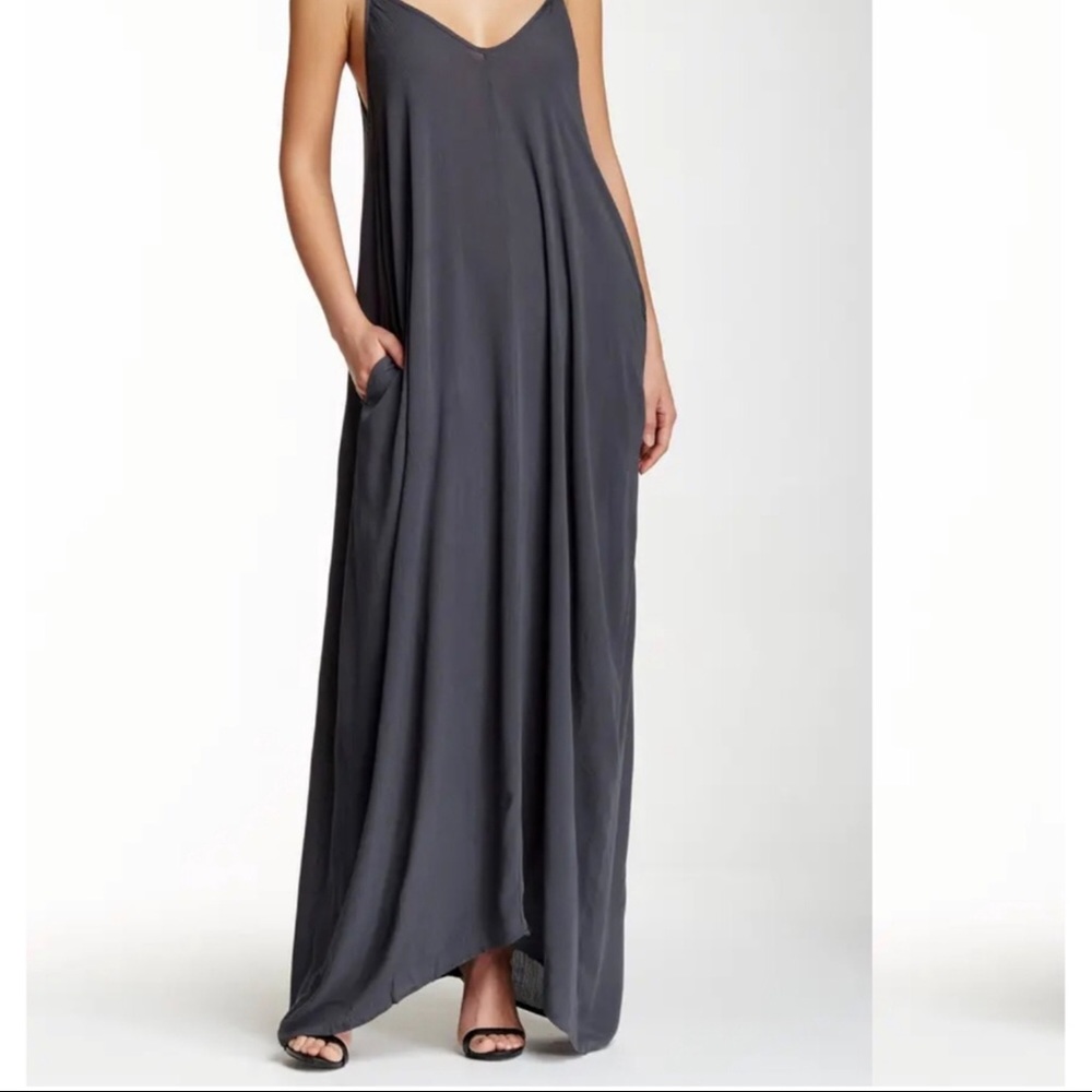 William B Soft Sheen Challis Maxi Dress w/ Pockets